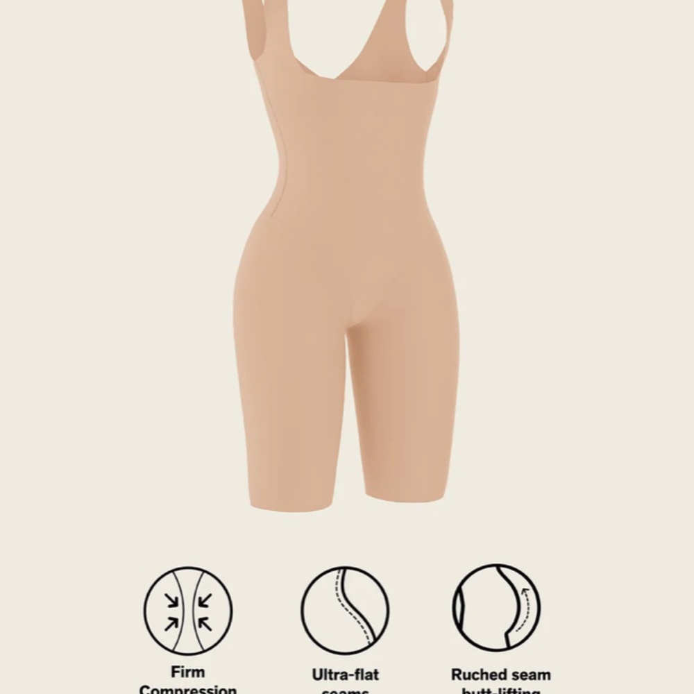 Leonisa Undetectable Edge Mid-Thigh Bodysuit Shaper, Black X-Large NWT - Picture 4 of 6